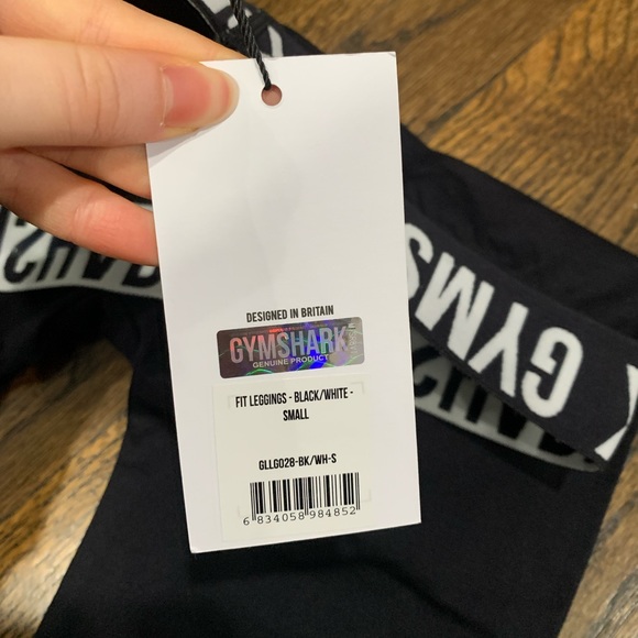 New Gymshark Fit Leggings Black / White Size Small Women’s - Picture 3 of 5